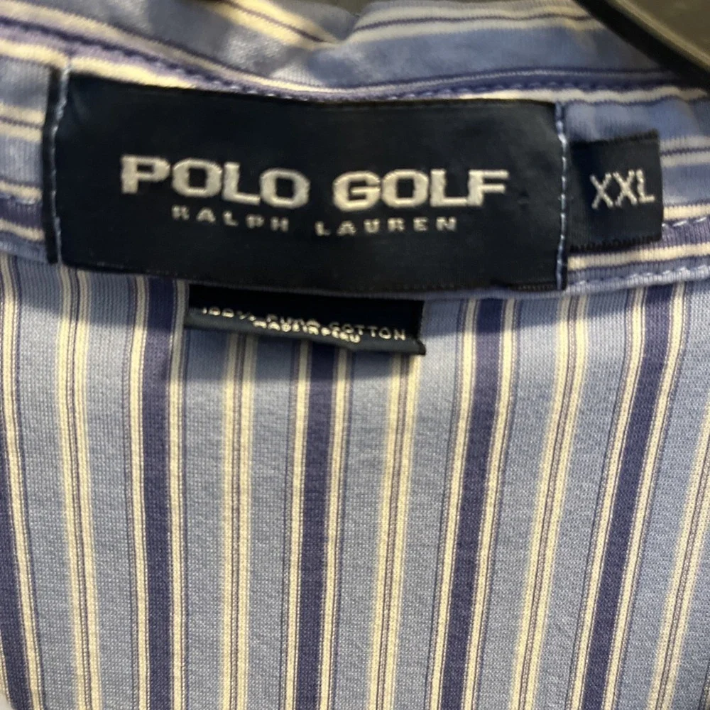 Ralph Lauren Golf Polo‎ Shirt - Blue/White Stripes XXL